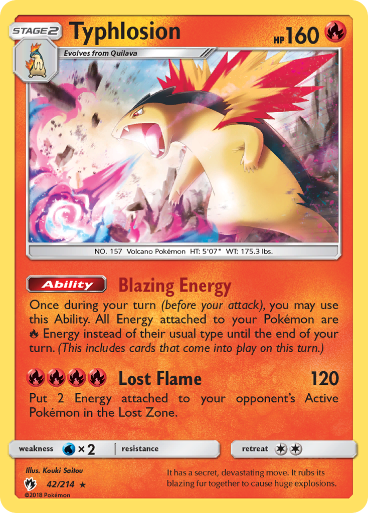 Typhlosion 42/214 Rare Lost Thunder Holo NM/LP