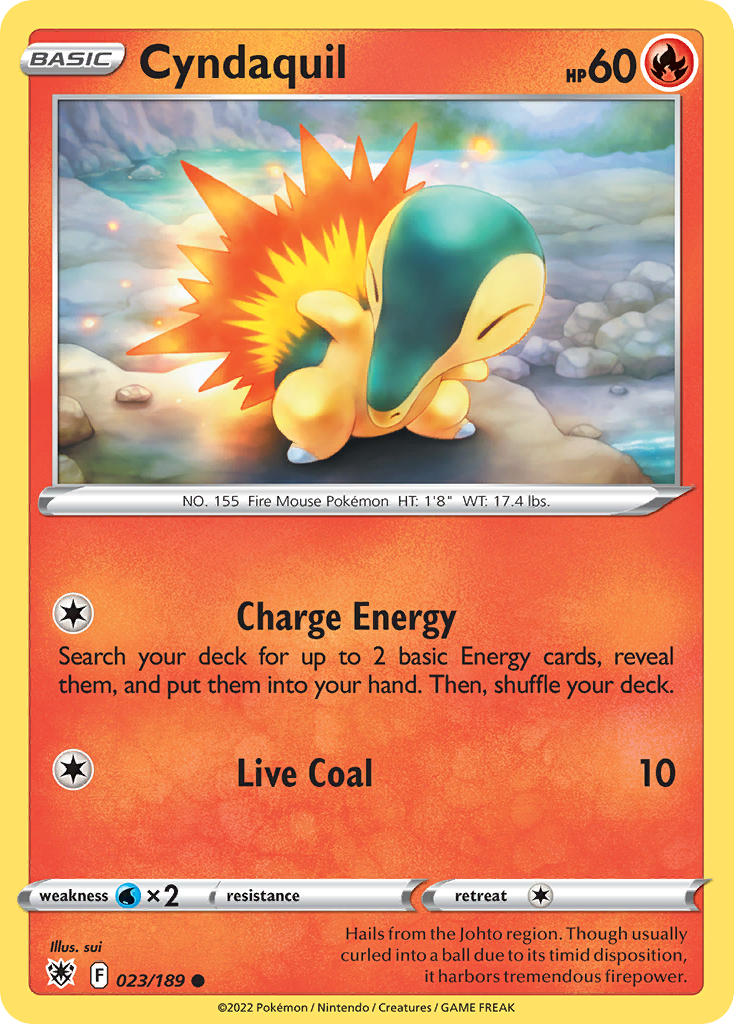 Cyndaquil 023/189 Common Reverse Holo Astral Radiance NM/LP