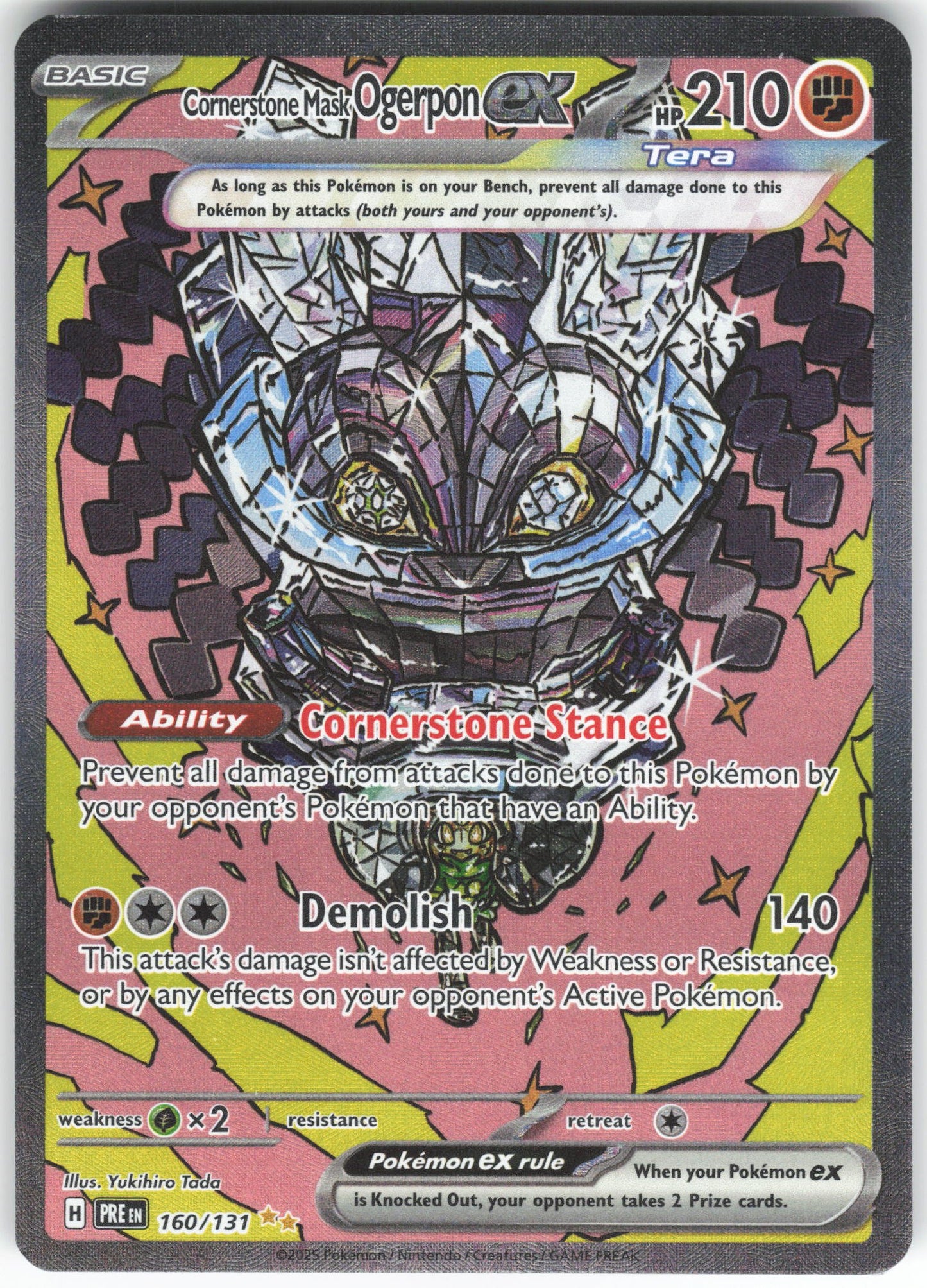Cornerstone Mask Ogerpon ex - Special Illustration Rare SV: Prismatic Evolutions 160/131 NM