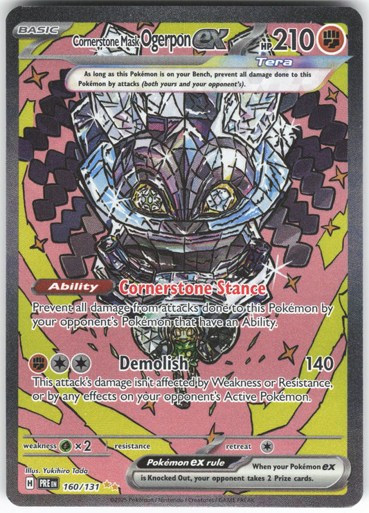Cornerstone Mask Ogerpon ex - Special Illustration Rare SV: Prismatic Evolutions 160/131 NM