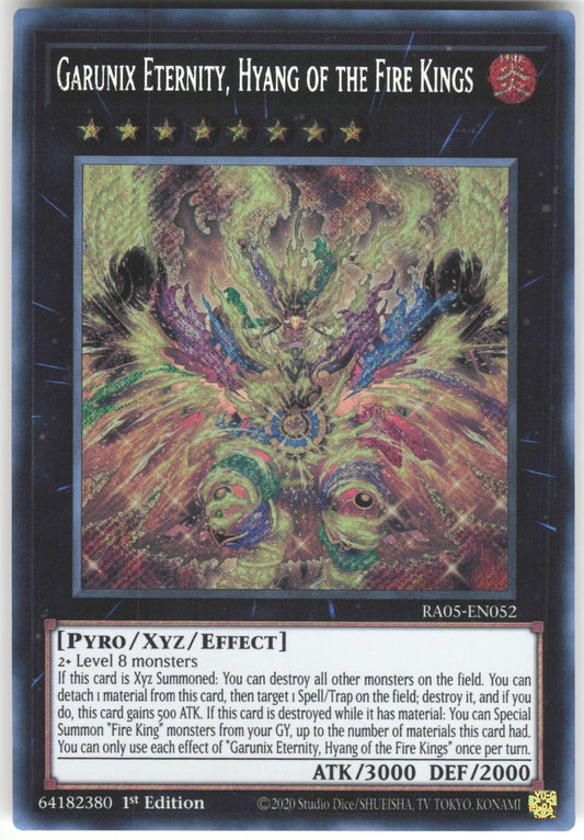 Garunix Eternity, Hyang of the Fire Kings (Secret Rare) Secret Rare Rarity Collection 5 RA05-EN052 NM