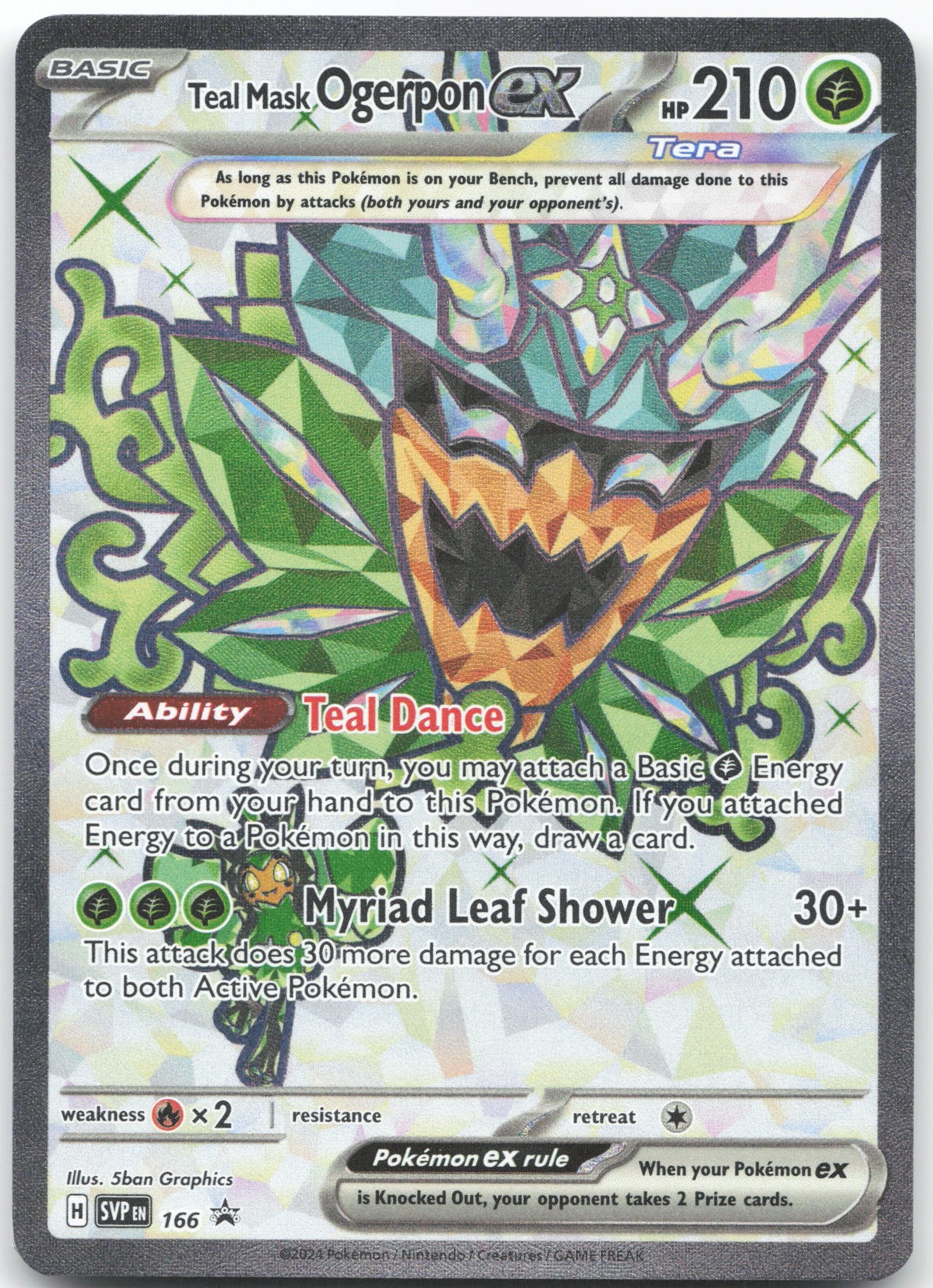 Teal Mask Ogerpon ex - Ultra Rare SV: Scarlet & Violet Promo Cards 166 NM
