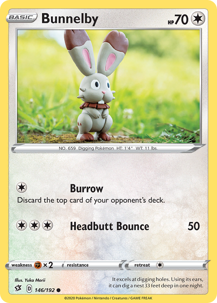 Bunnelby 146/192 Common Reverse Holo Rebel Clash NM/LP