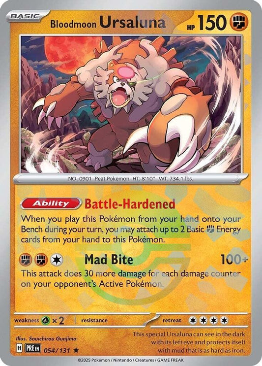 Bloodmoon Ursaluna (Poke Ball Pattern) 054/131 Rare Prismatic Evolutions NM/M