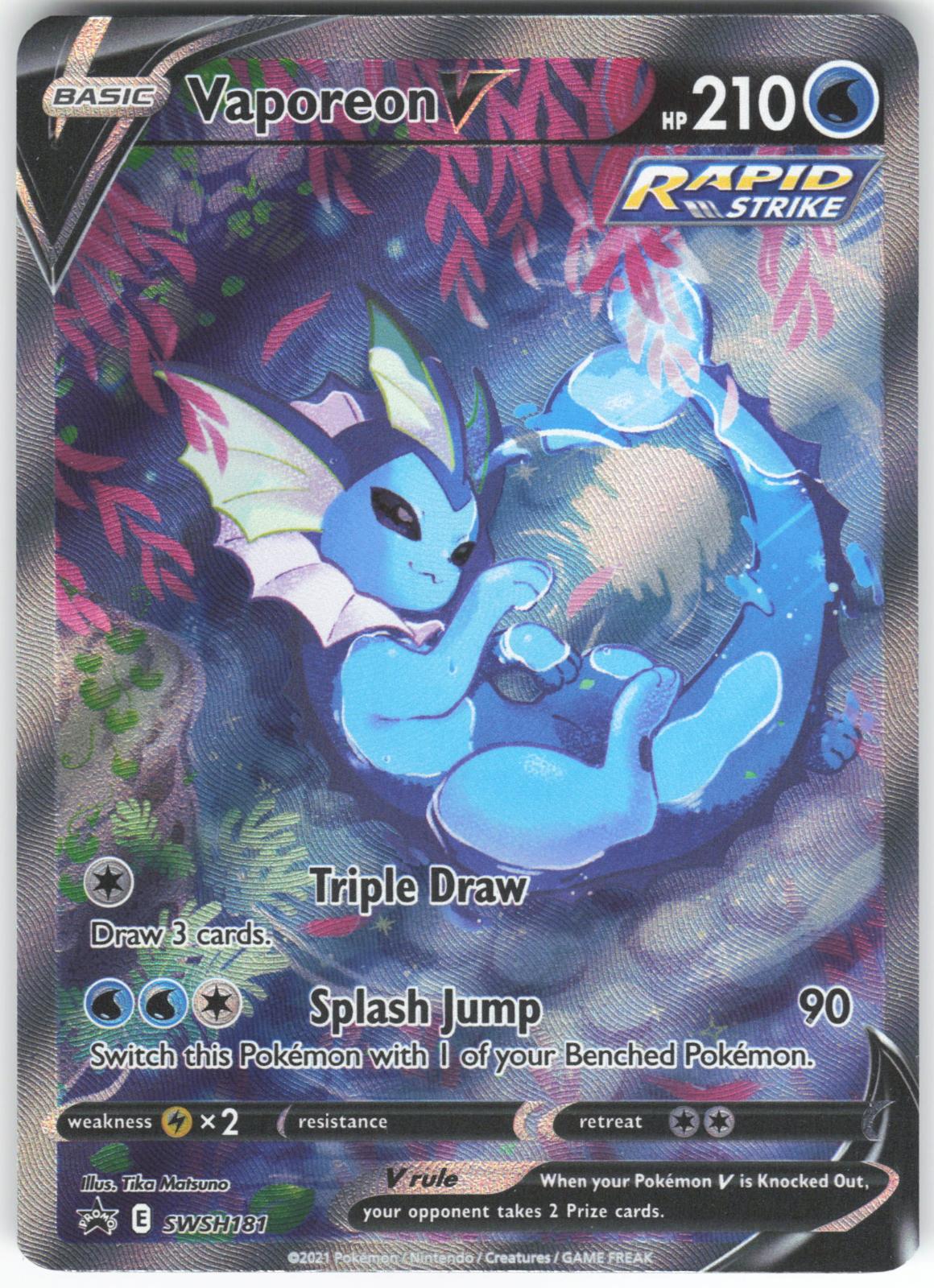 Vaporeon V SWSH181 Promo Sword & Shield Promo Holo NM/M