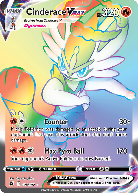Cinderace VMAX 194/192 Rainbow Rare Rebel Clash NM/M