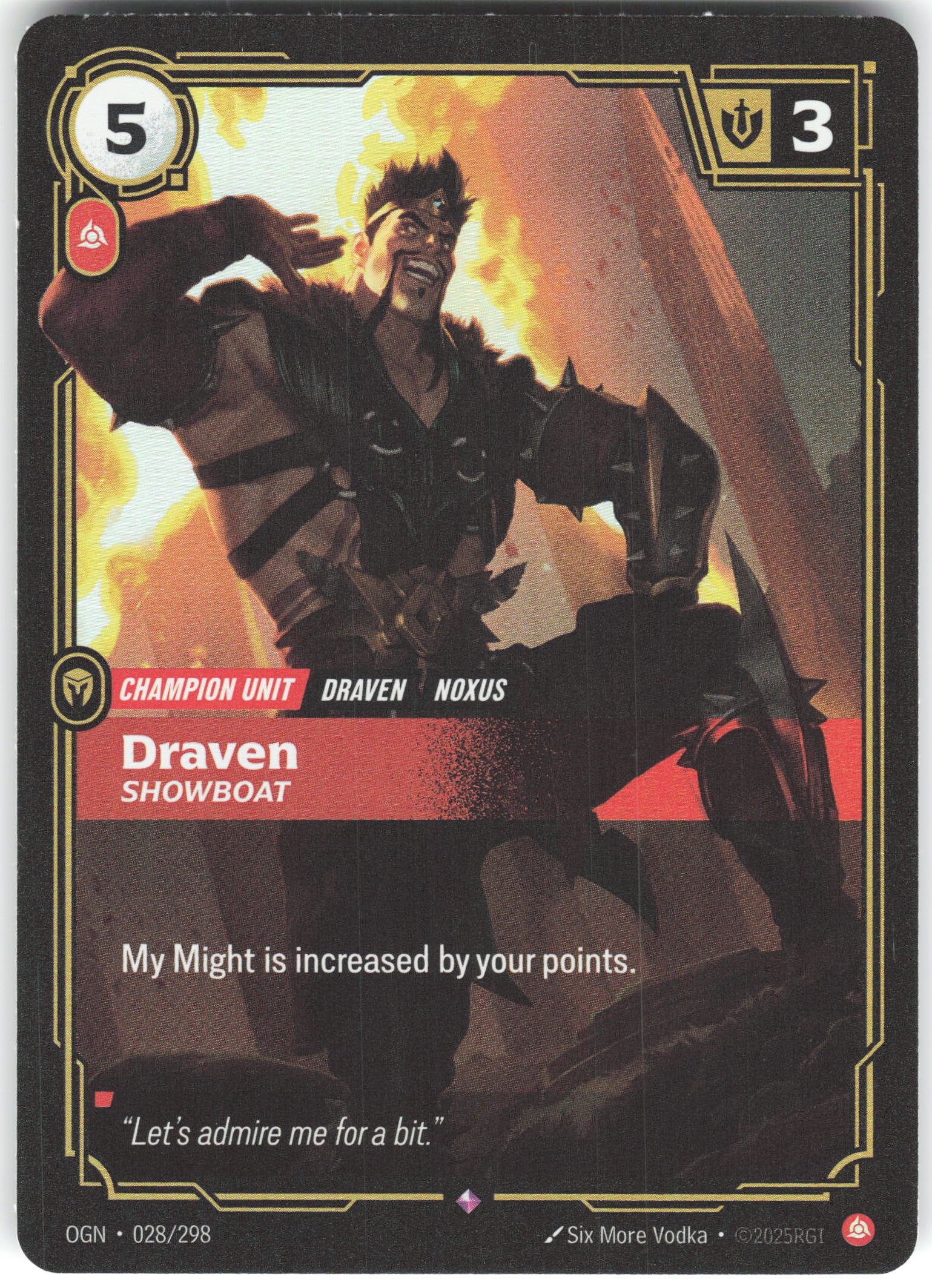 Draven - Showboat Rare Origins 028/298 NM