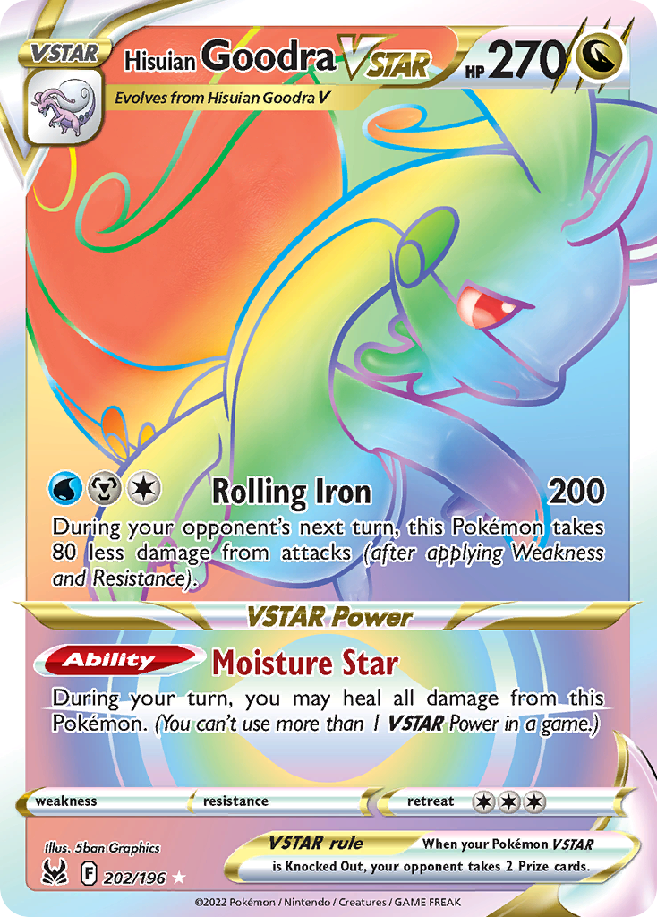 Hisuian Goodra VSTAR 202/196 Rainbow Rare Lost Origin NM/M