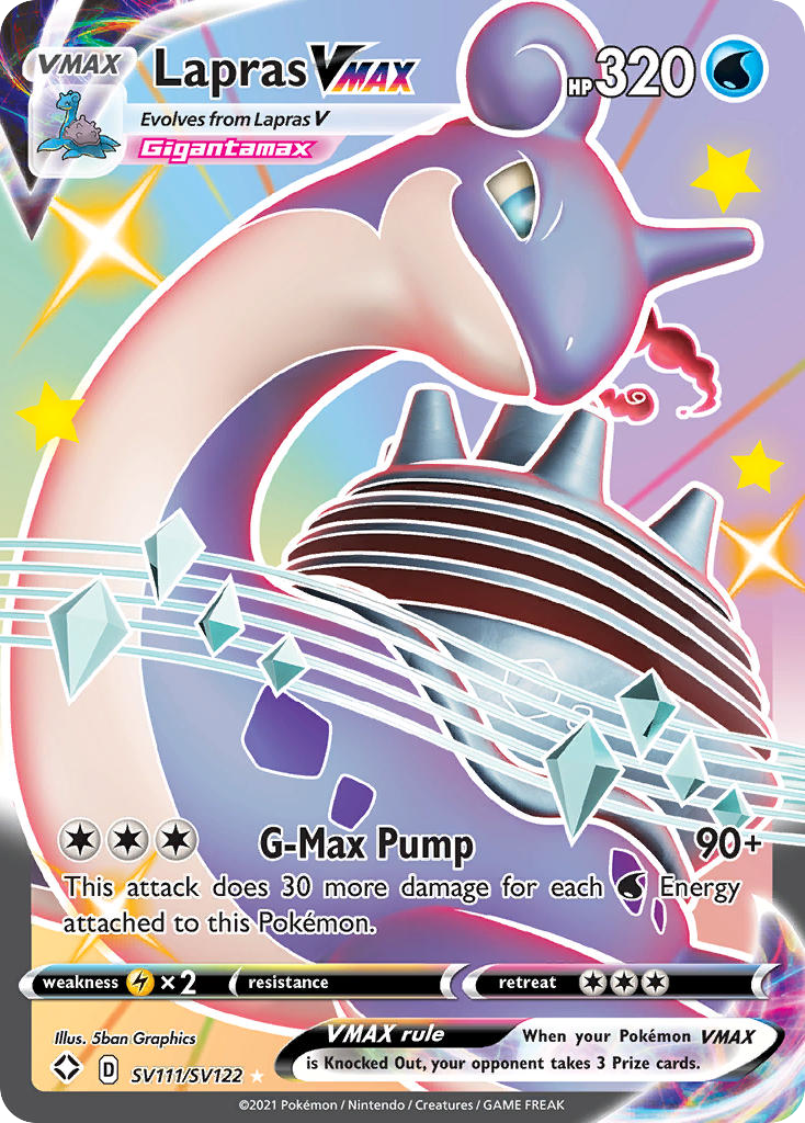 Lapras VMAX SV111/SV122 VMAX Rare Shining Fates Shiny Vault Holo NM/M