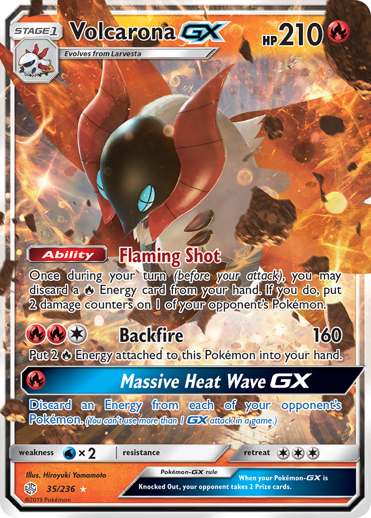Volcarona GX 35/236 Ultra Rare Cosmic Eclipse Holo NM/M