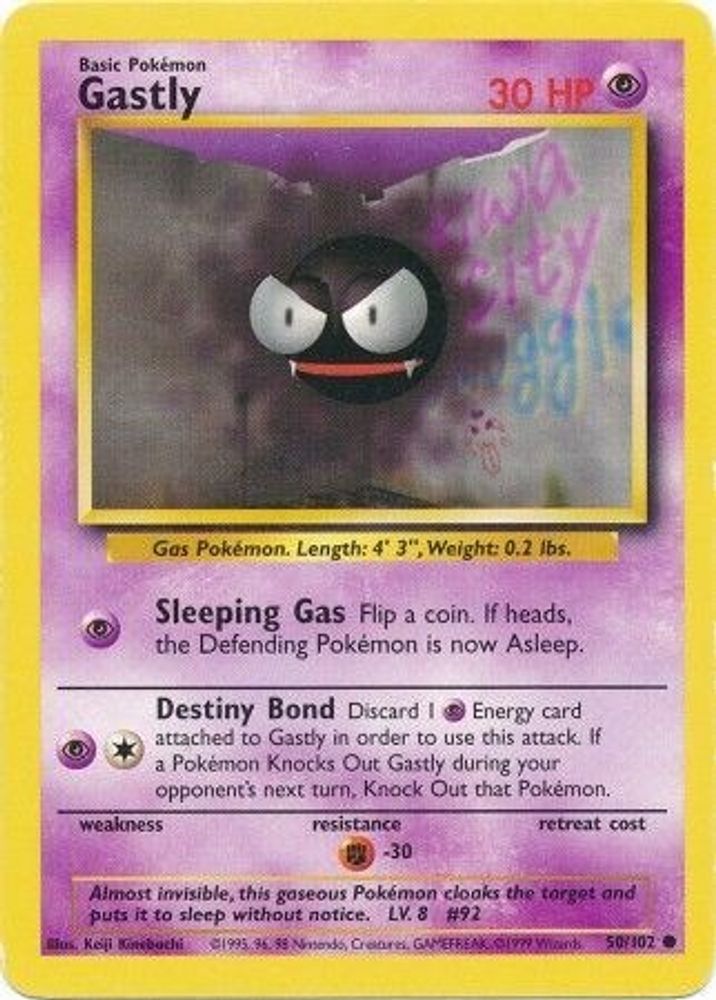 Gastly 50/102 Common Base Set Unlimited NM/M