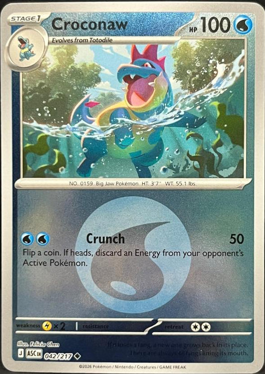 Croconaw (Energy Symbol Pattern) 042/217 Reverse Holo Ascended Heroes NM/M