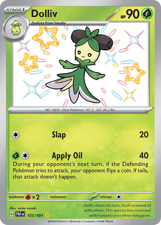 Dolliv 103/091 Shiny Rare Paldean Fates NM/M