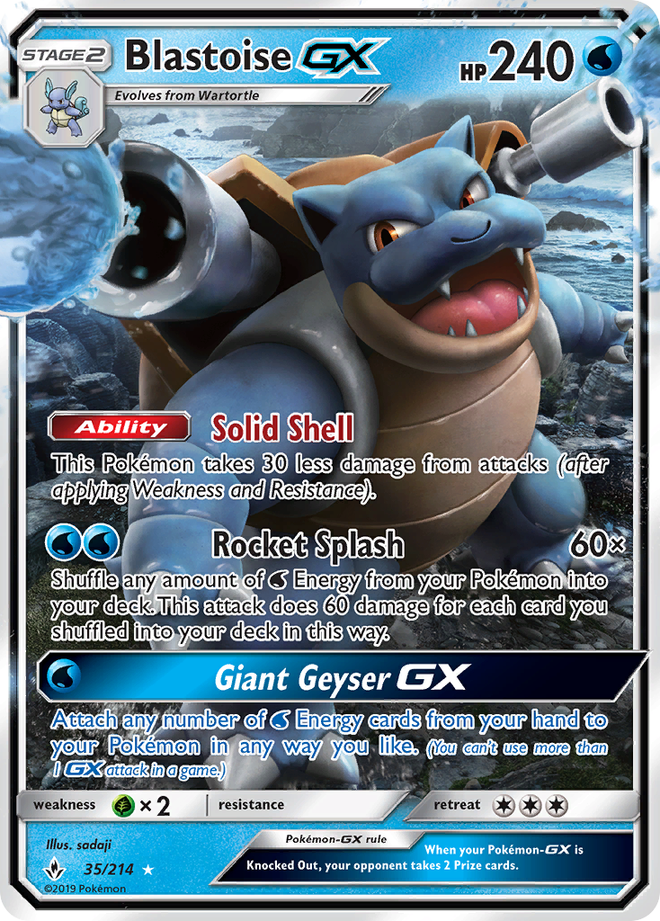 Blastoise GX 35/214 Ultra Rare Unbroken Bonds Holo NM/M