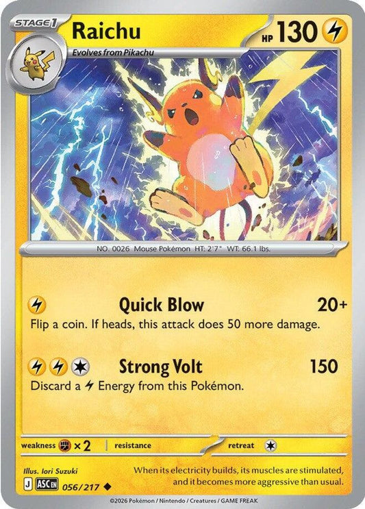 Raichu 056/217 Uncommon Ascended Heroes NM/M