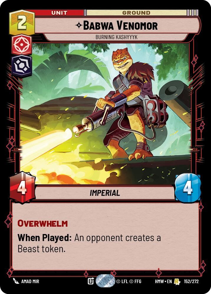 Babwa Venomor - Burning Kashyyyk 152/272 Rare Homeworlds NM/M