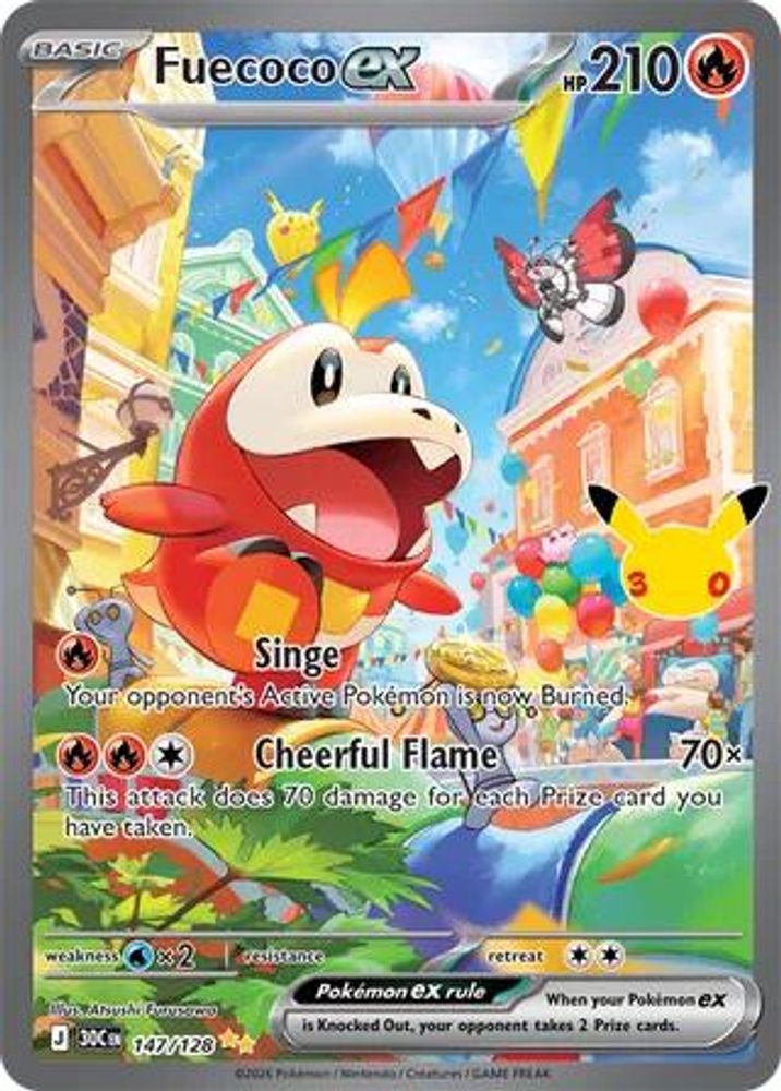 Fuecoco ex 147/128 Special Illustration Rare ME: 30th Celebration NM/M