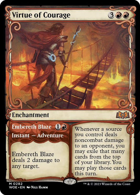 Virtue of Courage (Showcase) 282 Foil Mythic Wilds of Eldraine NM/M