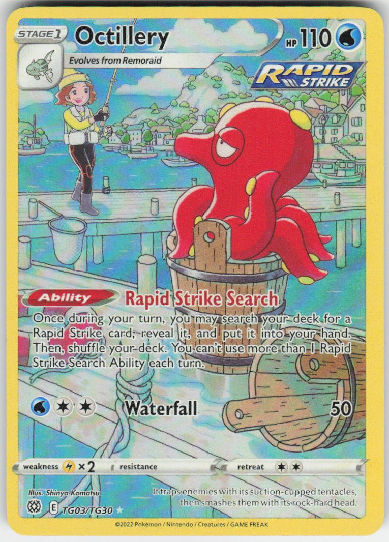 Octillery Ultra Rare SWSH09: Brilliant Stars Trainer Gallery TG03/TG30 NM