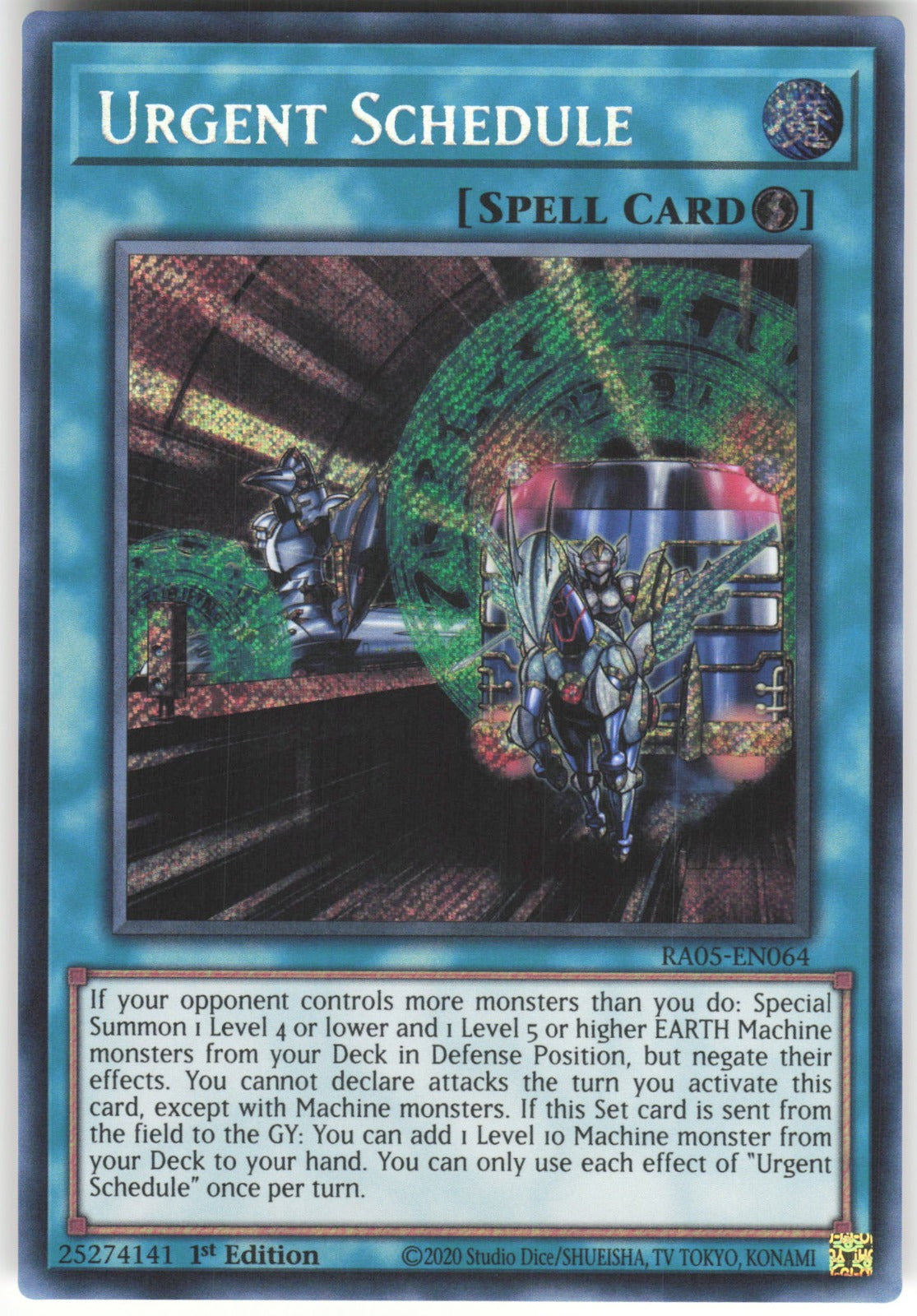 Urgent Schedule (Secret Rare) Secret Rare Rarity Collection 5 RA05-EN064 NM