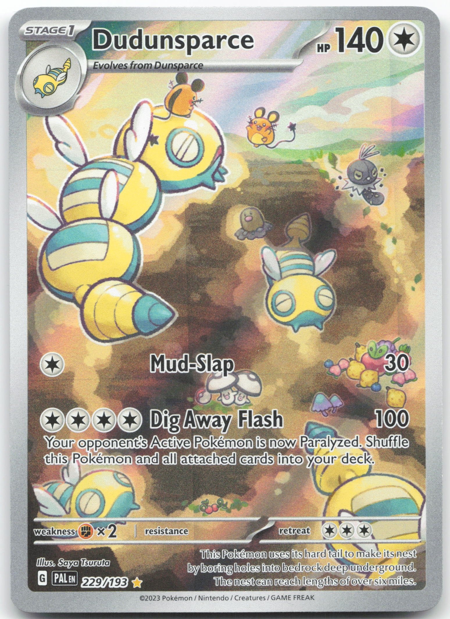 Dudunsparce - Illustration Rare SV02: Paldea Evolved 229/193 NM