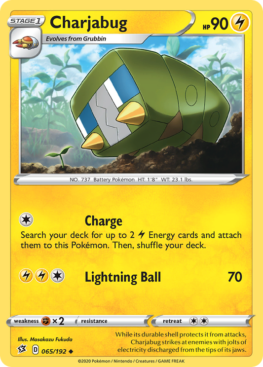 Charjabug 065/192 Uncommon Reverse Holo Rebel Clash NM/LP