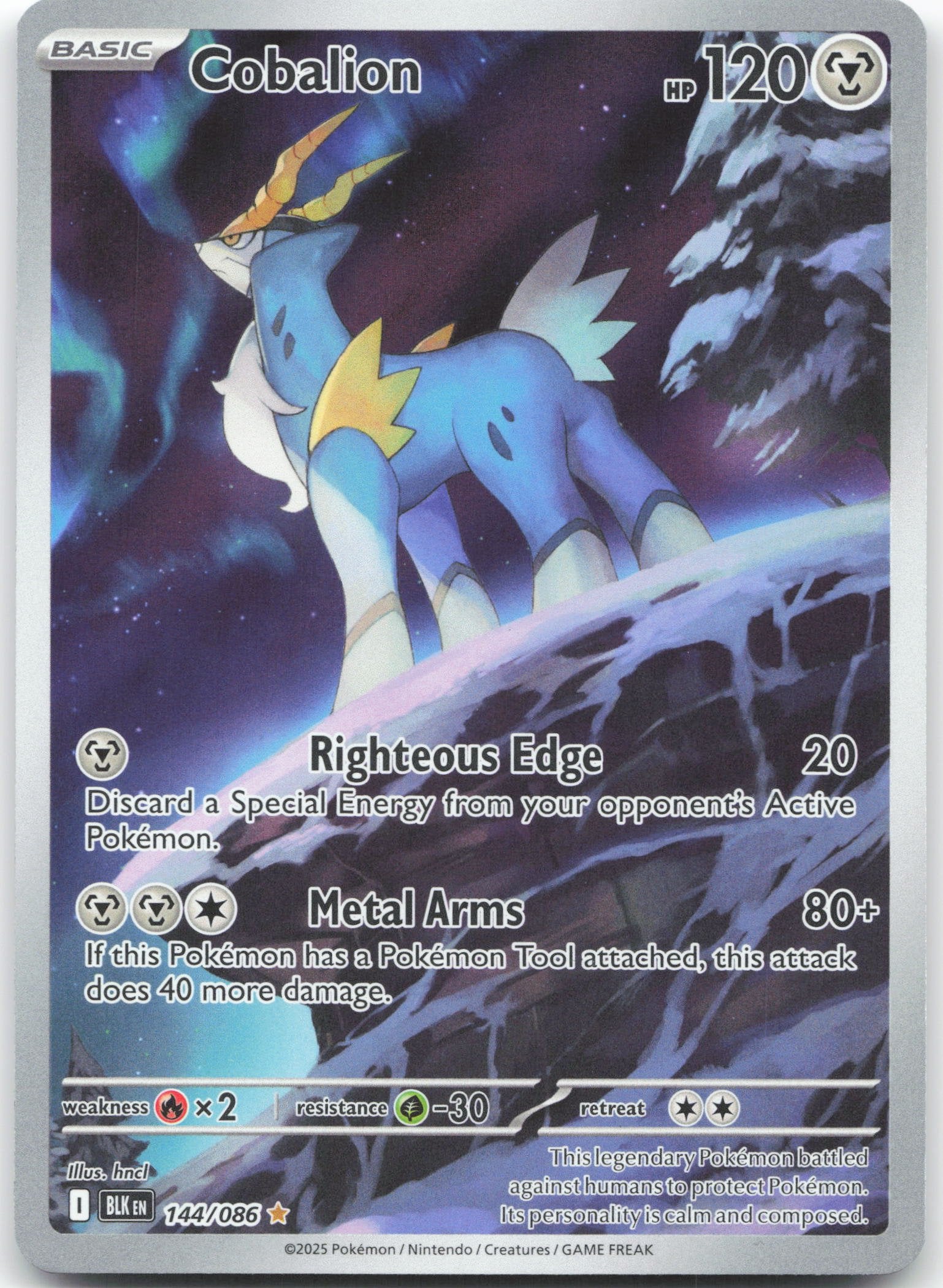 Cobalion - Illustration Rare SV: Black Bolt 144/086 NM