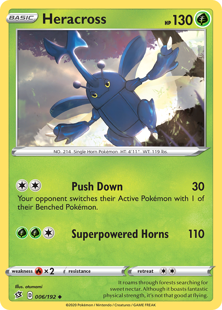 Heracross 006/192 Uncommon Reverse Holo Rebel Clash NM/LP
