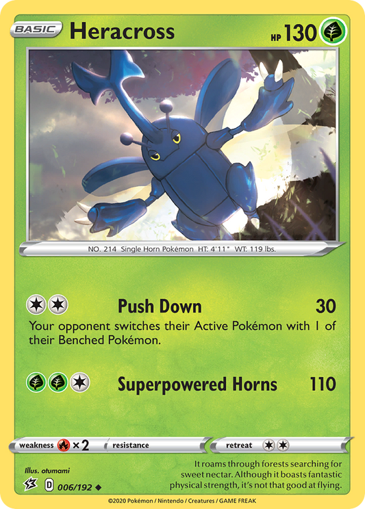 Heracross 006/192 Uncommon Reverse Holo Rebel Clash NM/LP