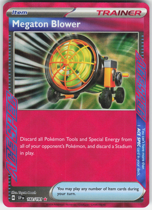 Megaton Blower ACE SPEC Rare SV08: Surging Sparks 182/191 NM