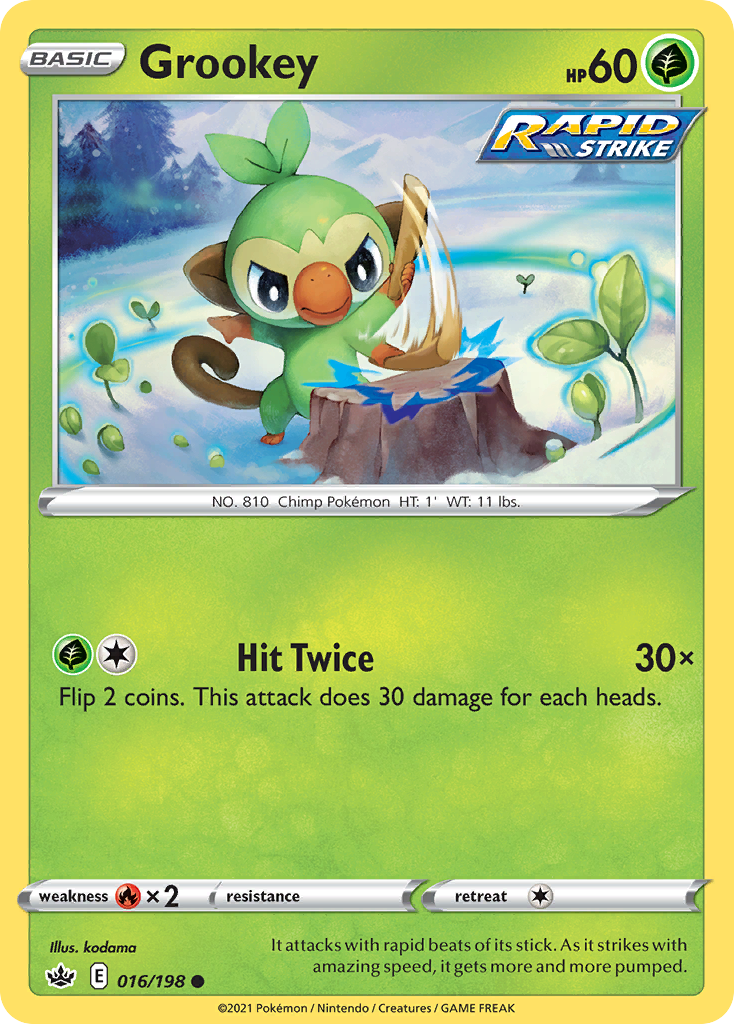 Grookey 016/198 Common Chilling Reign NM/LP