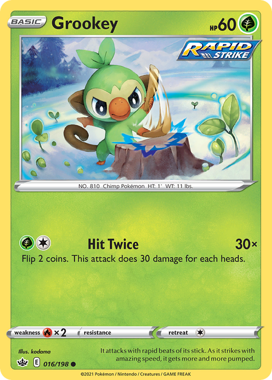 Grookey 016/198 Common Chilling Reign NM/LP