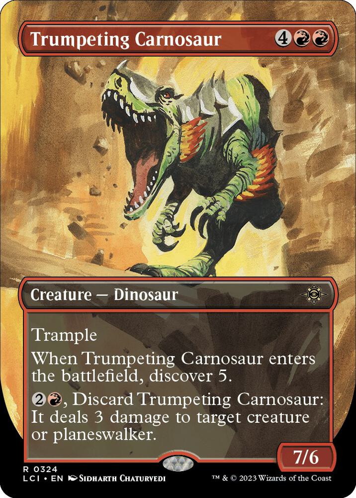 Trumpeting Carnosaur (Borderless) 324 Rare The Lost Caverns of Ixalan NM/M