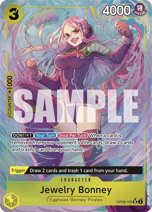 Jewelry Bonney (Parallel) OP08-105 Super Rare Foil Two Legends NM/M