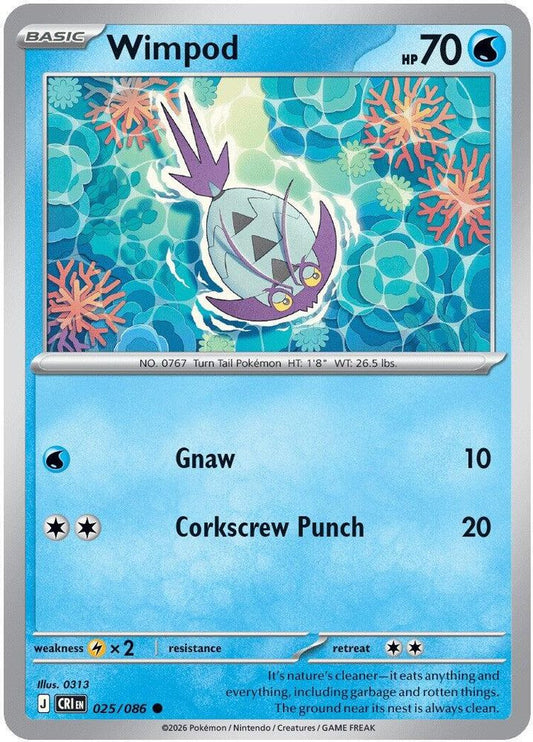 Wimpod 025/086 Common Reverse Holo Chaos Rising NM/M