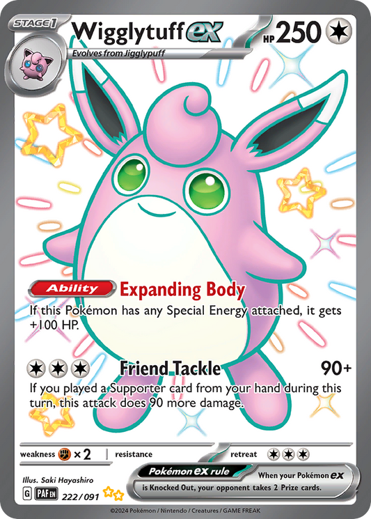 Wigglytuff ex 222/091 Shiny Ultra Rare Paldean Fates NM/M