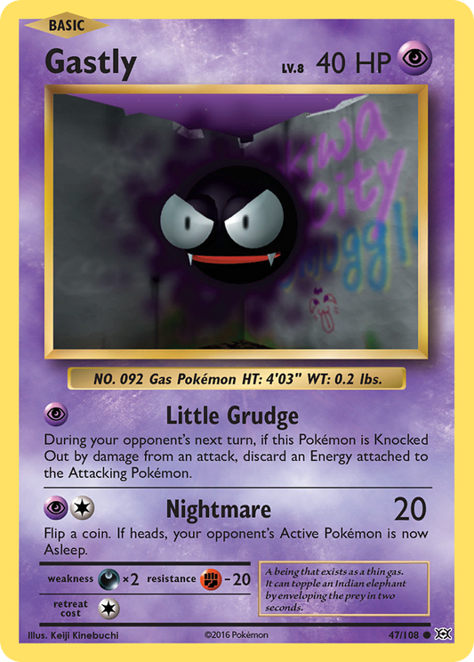 Gastly 47/108 Common Reverse Holo Evolutions NM/LP