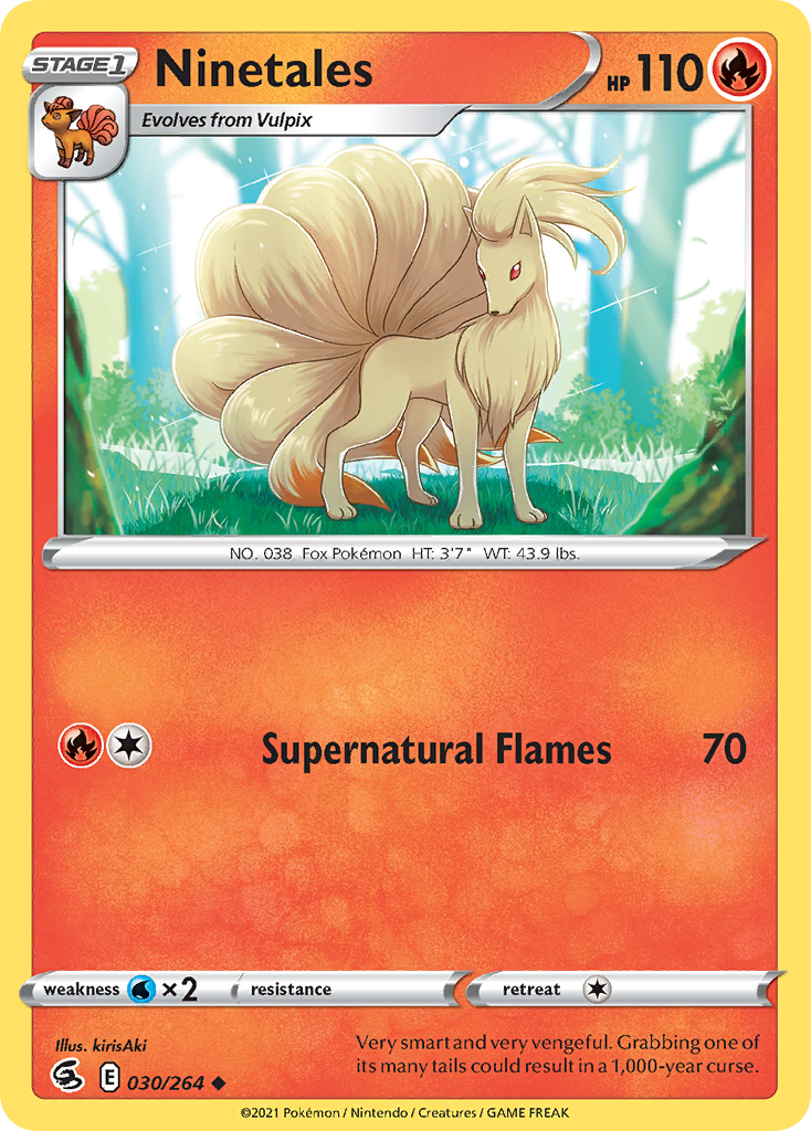 Ninetales 030/264 Uncommon Reverse Holo Fusion Strike NM/LP