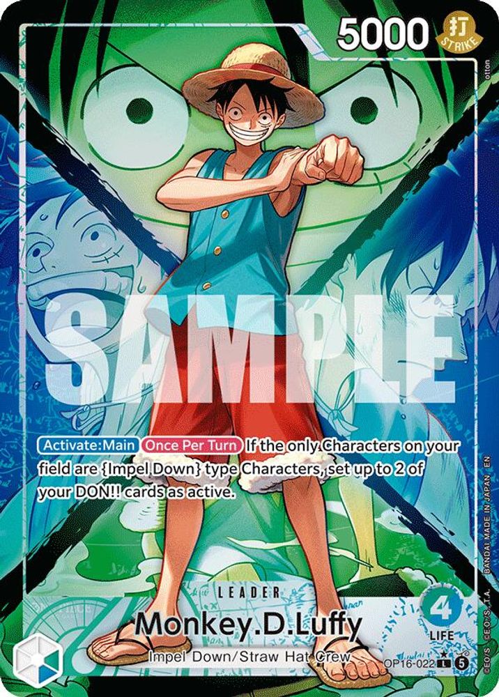 Monkey.D.Luffy (022) (Alternate Art) OP16-022 Leader The Time of Battle NM/M