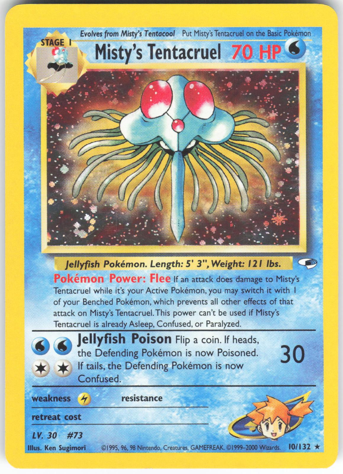 Misty's Tentacruel 10/132 Rare Gym Heroes Unlimited Holo MP
