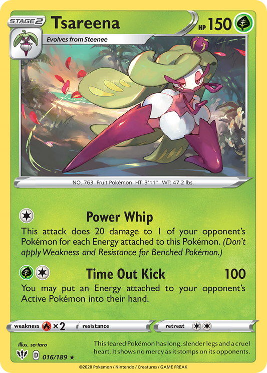 Tsareena 016/189 Rare Reverse Holo Darkness Ablaze NM/LP