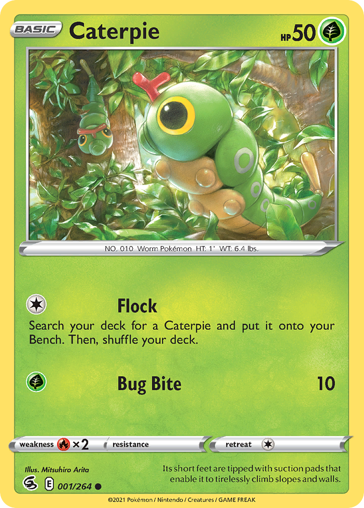 Caterpie 001/264 Common Reverse Holo Fusion Strike NM/LP