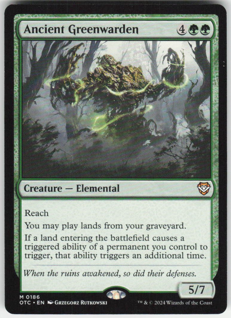 Ancient Greenwarden M Commander: Outlaws of Thunder Junction 186 NM