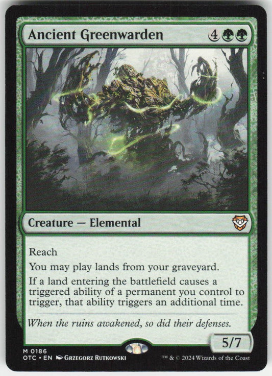 Ancient Greenwarden M Commander: Outlaws of Thunder Junction 186 NM