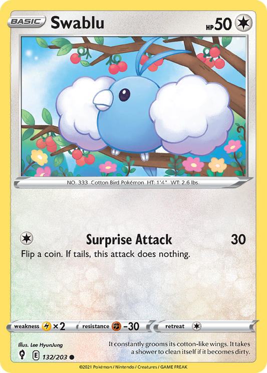 Swablu 132/203 Common Reverse Holo Evolving Skies NM/LP
