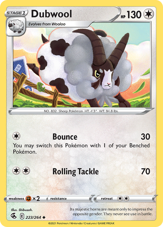 Dubwool 223/264 Uncommon Reverse Holo Fusion Strike NM/LP