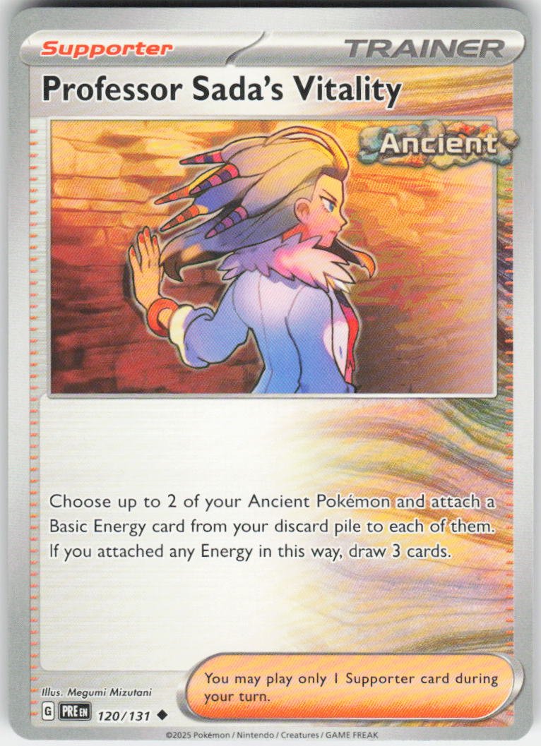 Professor Sada's Vitality Uncommon SV: Prismatic Evolutions 120/131 NM (Back)