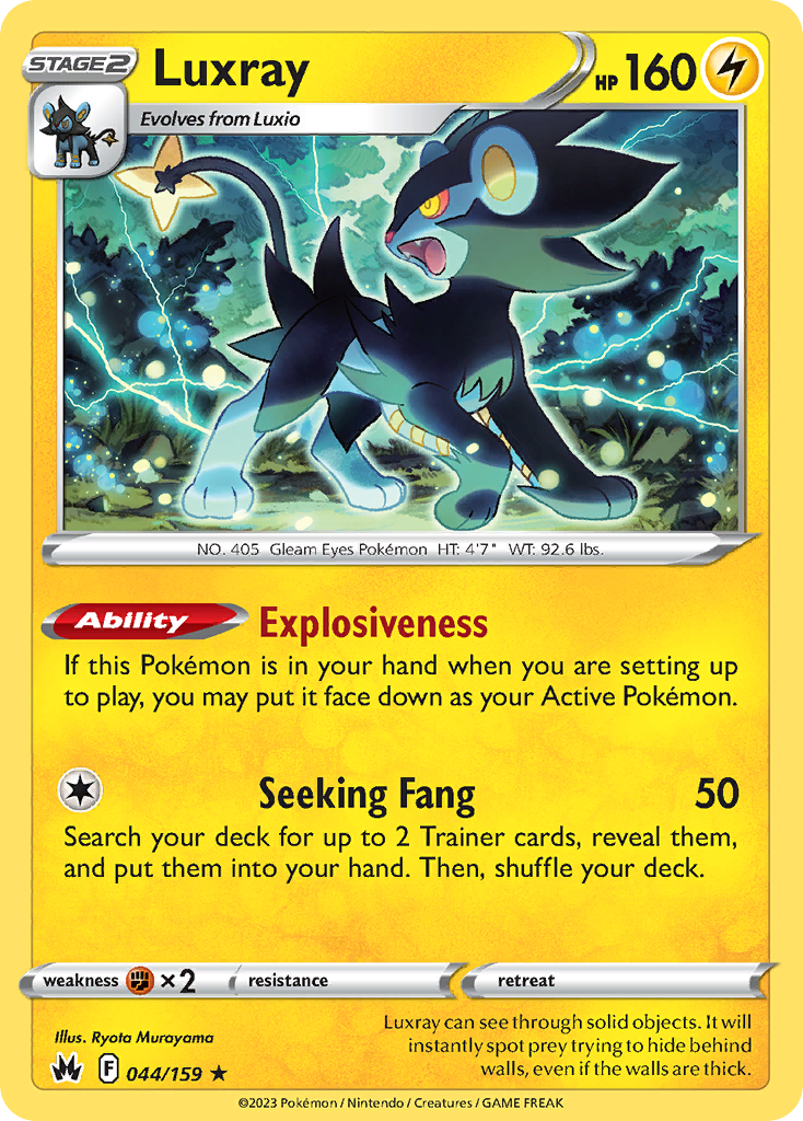 Luxray 044/159 Rare Crown Zenith NM/LP