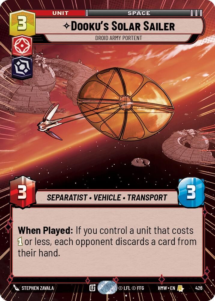 Dooku's Solar Sailer - Droid Army Portent (Hyperspace) 426 Rare Homeworlds NM/M