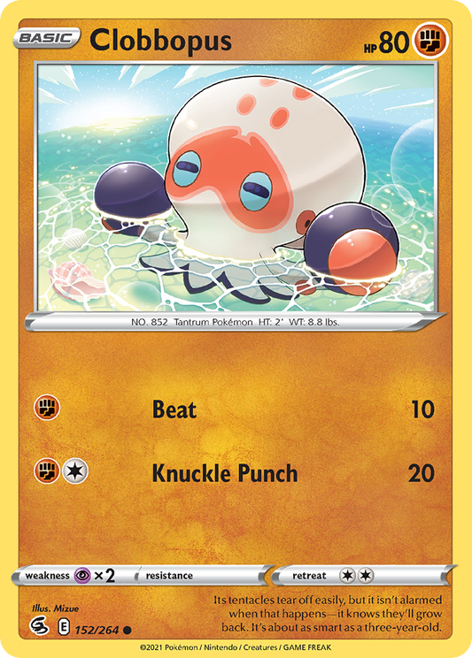 Clobbopus 152/264 Common Reverse Holo Fusion Strike NM/LP